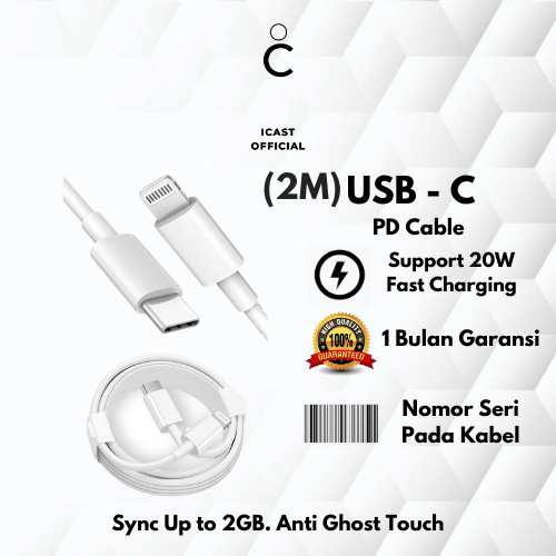 Kabel 20W USB C Fast Charging 2 Meter (2M) by iCast Official