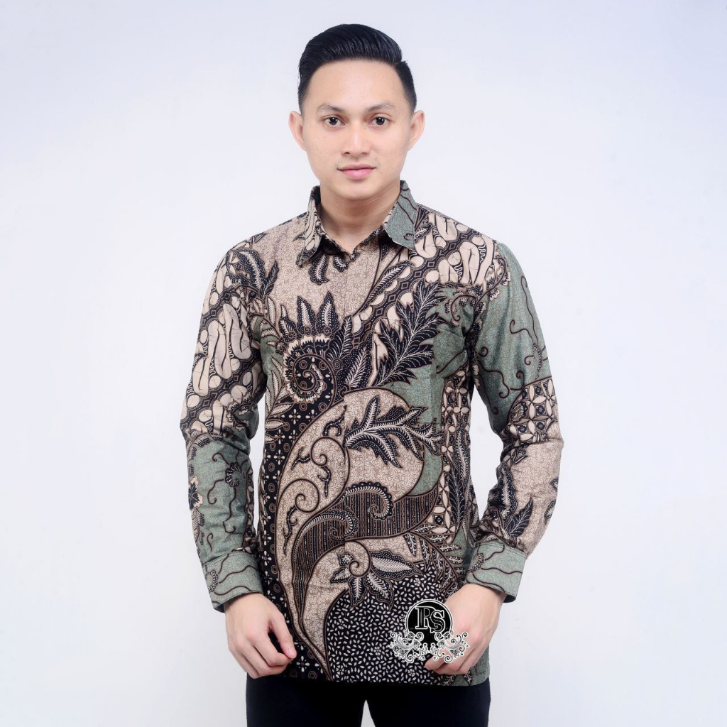 Baju Batik Pria  Kemeja Lengan Panjang Dewasa Murah Seragam Kerja modern Terbaru 2023