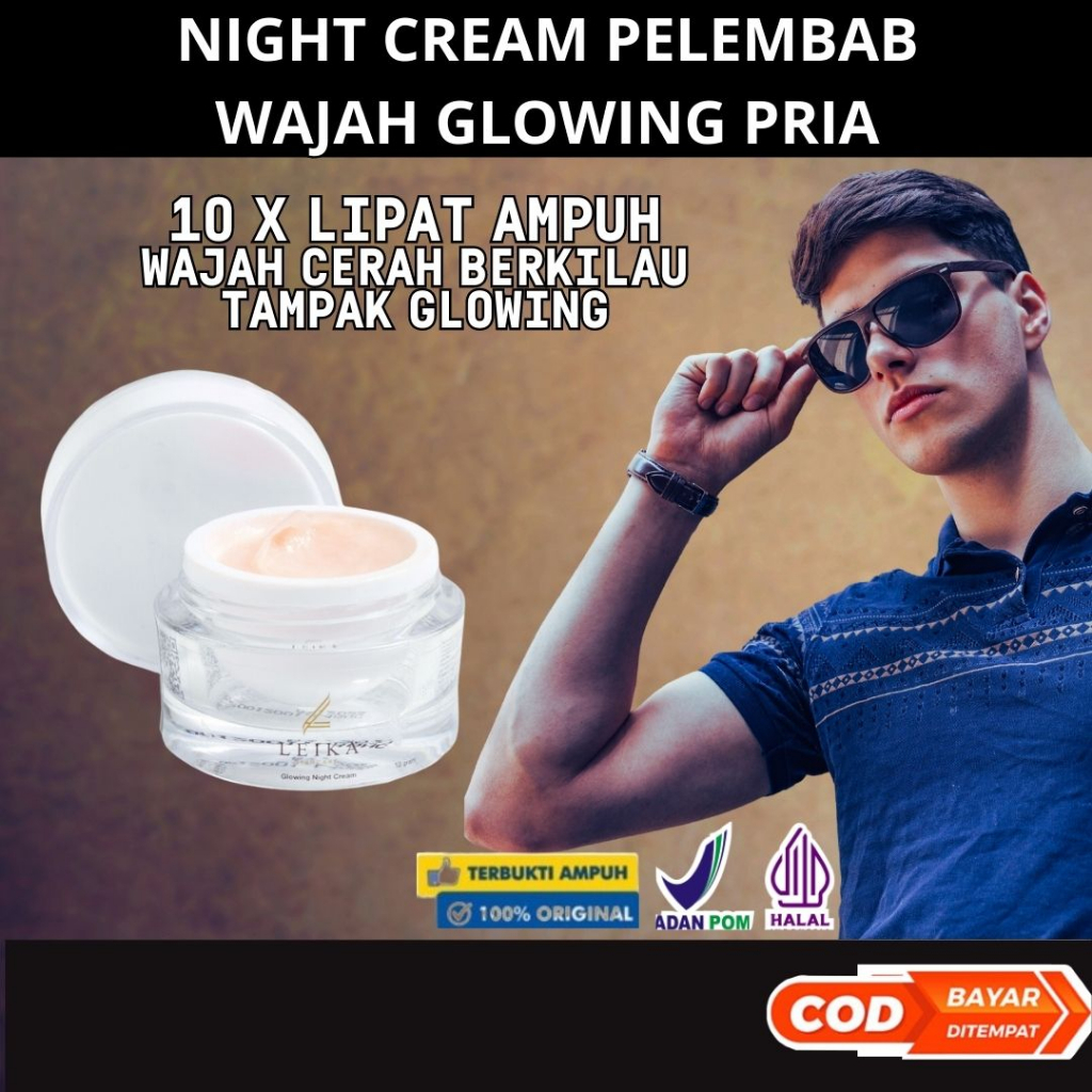 Night Cream Pelembab Wajah Pria Bpom Krim Malam Pemutih wajah Pria Ampuh krim pemutih wajah bpom pem