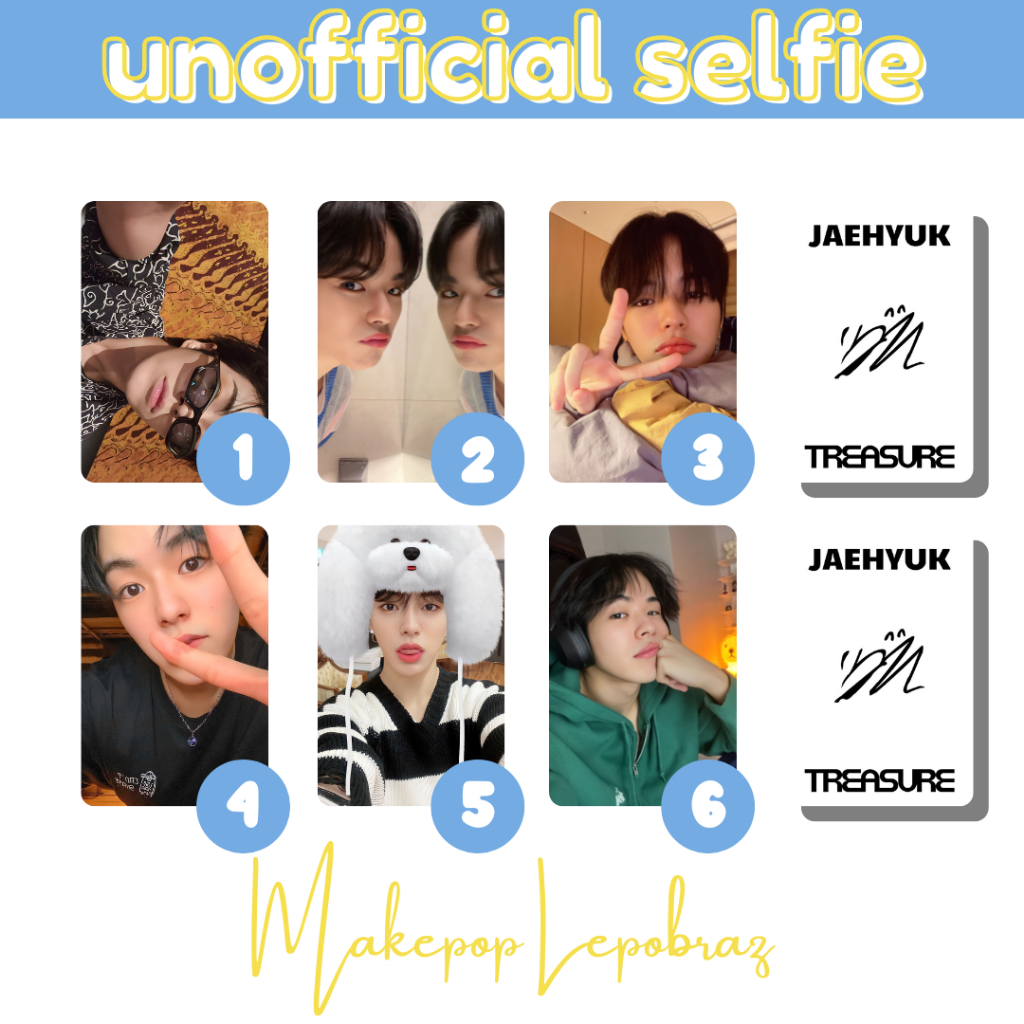 [PART 1] [MIN. 3 PC] TREASURE UNOFFICIAL SELFIE - BOYFRIENDABLE PC HYUNSUK JIHOON MASHIHO JAEHYUK JEONGWOO YEDAM