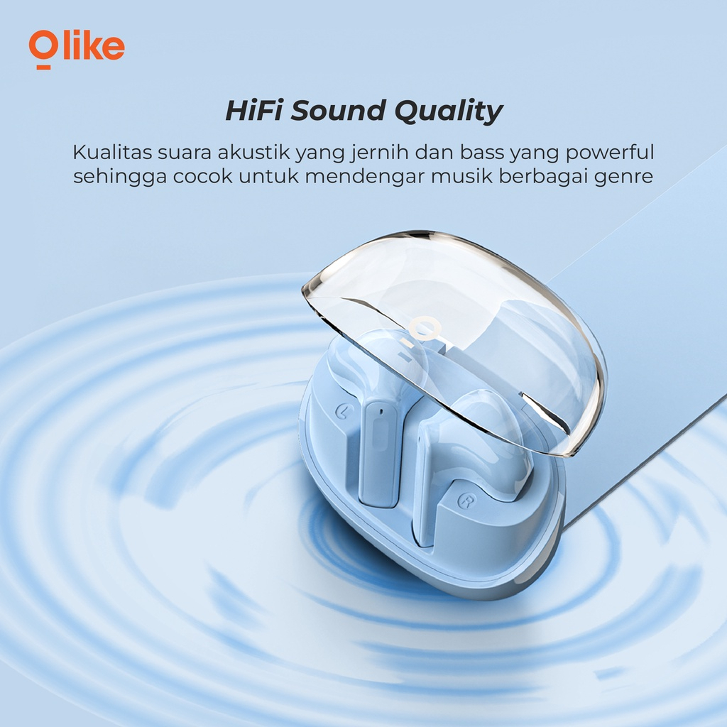 Olike headset bluetooth earphone wireless tws earbuds 5.3 earbuds 23 Hours Play Time 20 fitur Touch Control AAC SBC T103