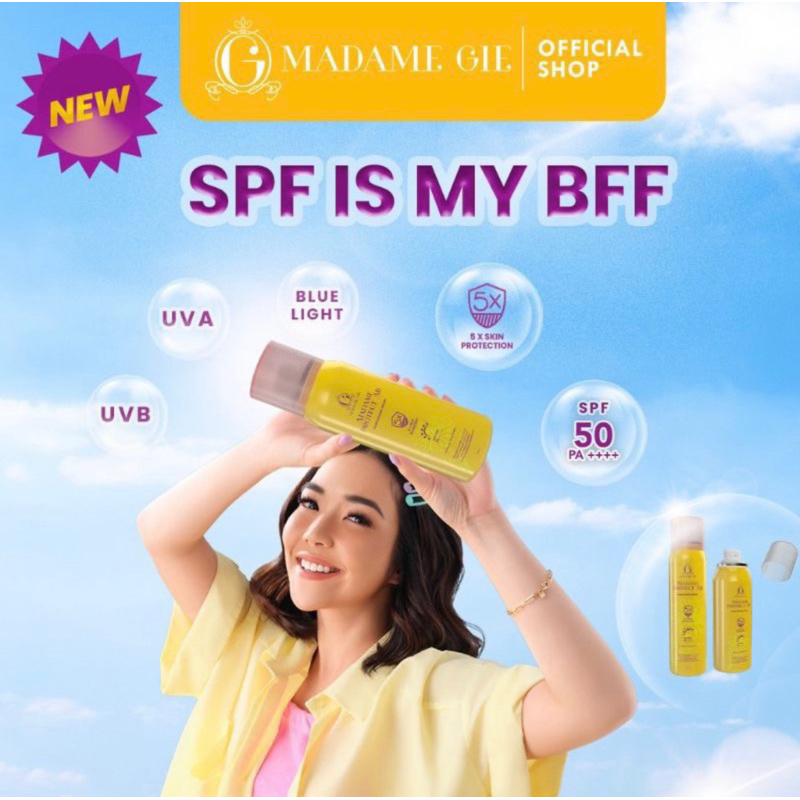 ✨Up Your Look✨ Madame gie Sunscreen Spray SPF 50 protect me sunscreen tabir surya