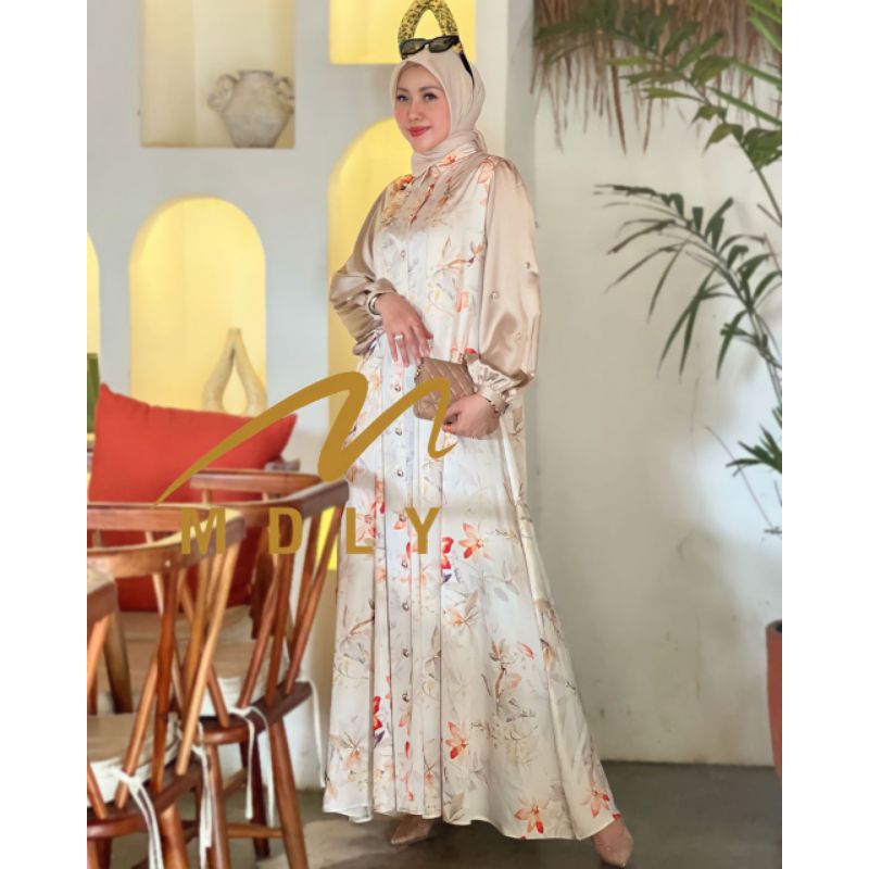 Fashion Dress Wanita Terbaru Nadine Lux Dress Reborn by Mdly gold