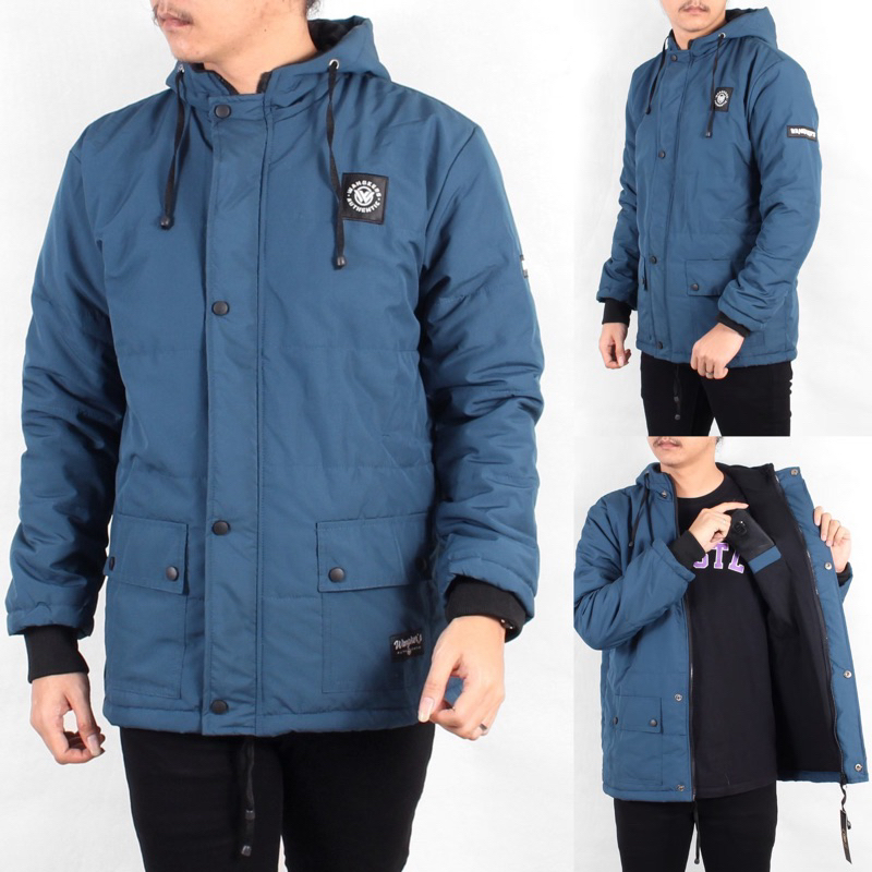 Jacket puffer kembung biru toska