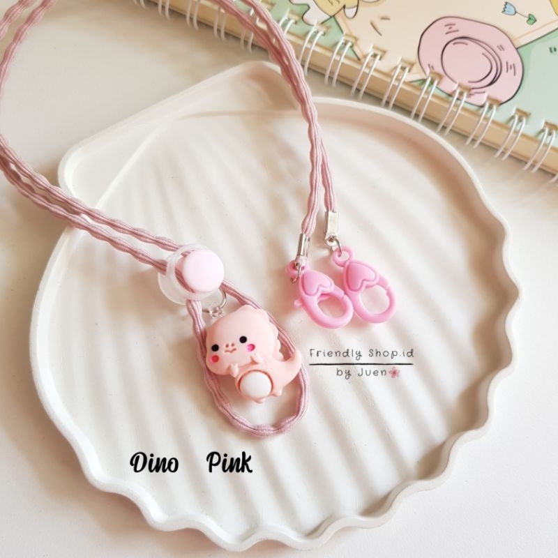 STRAP MASKER ANAK PEREMPUAN - DEWASA  2 IN 1 DINO / KALUNG MASKER / TALI MASKER / LANYARD MASK STOPER 2IN1