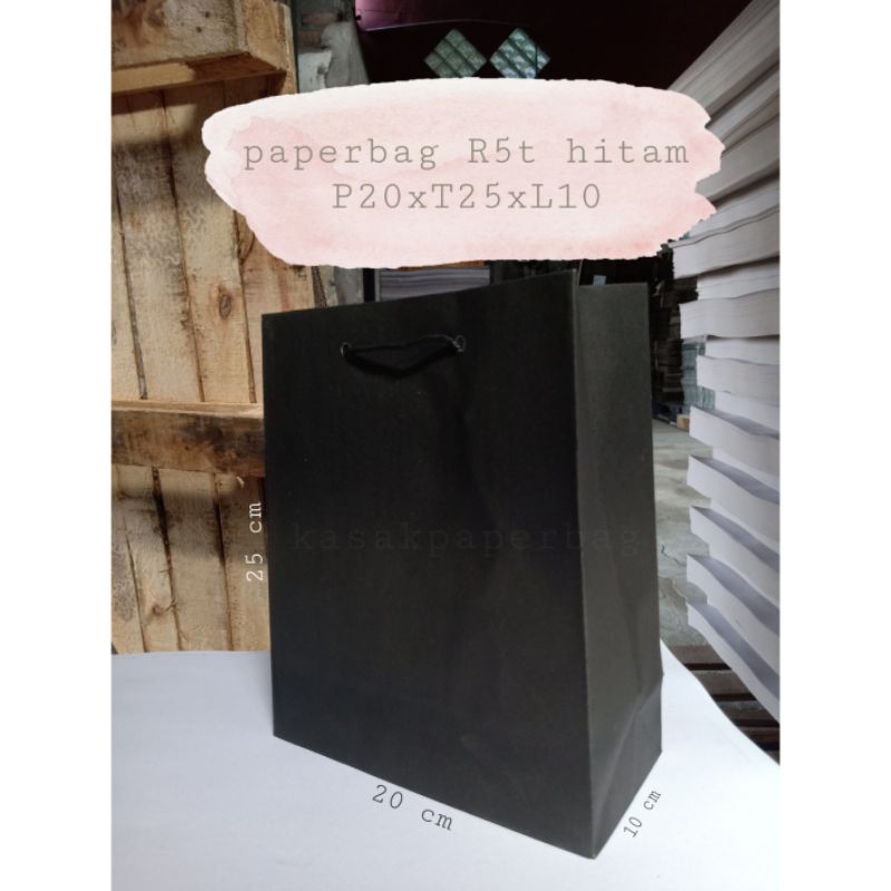 

12pcs paper bag hitam doff / kantong souvenir/ tas belanja 20x25x10 cm