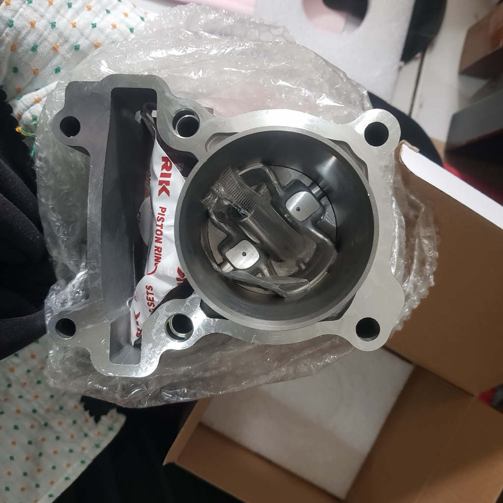 CYLINDER BLOK BLOCK SILINDER DAN PISTON SEHER SEKER KIT SET PLUS PAKING GASKET PERPAK JUPITER MX OLD LAMA NEW VIXION OLD LAMA OVI NVL UK 62MM 62 MM MG RACING ORI ORIGINAL ASLI MEDA IN TAIWAN