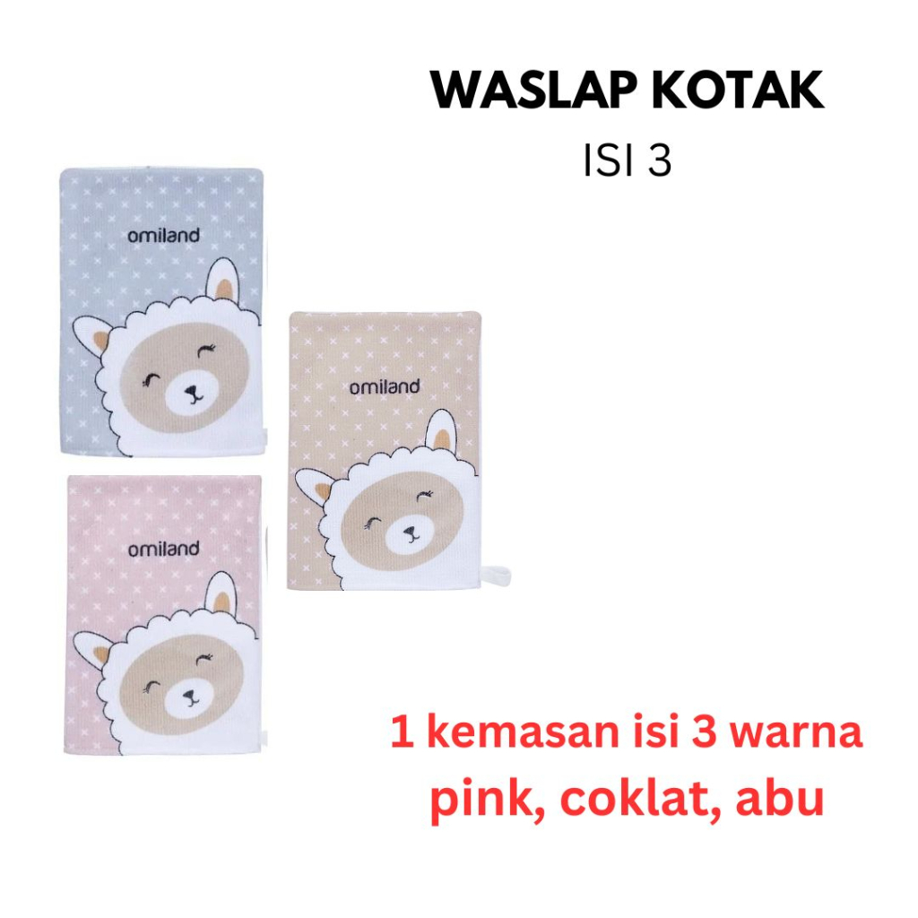 OMILAND Waslap Tangan / Waslap Kotak / Omiland Bantal Lengan Menyusui Peang Nursing Pillow Panda Series - Waslap Lap Mandi Sloth / Alpaca Series - Bahan Lembut Dan Premium