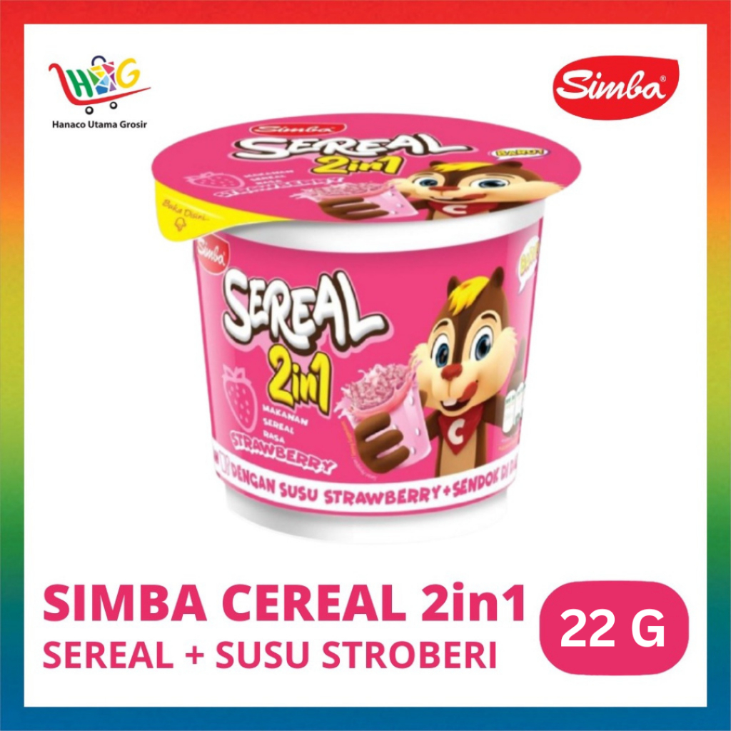 Cereal SIMBA 2in1 Choco Chip / Stroberi - 22g [ 1 PCS ]
