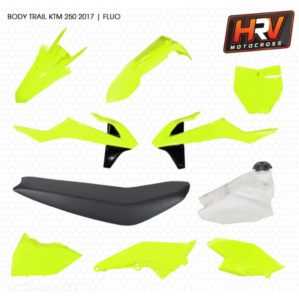 COVER BODY SET KOMPLIT COMPLETE KTM 250 2017 FLUO STABILO