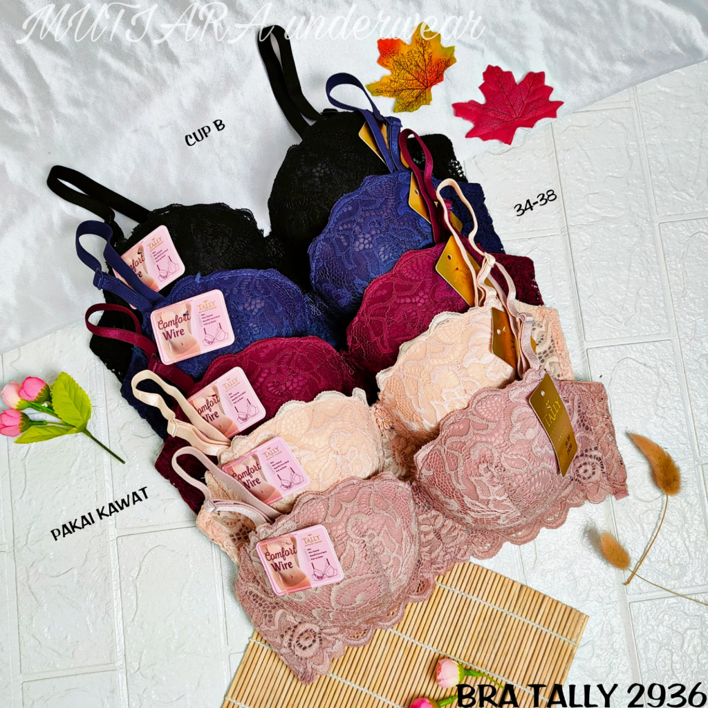 Bra Kawat Cup Setengah TALLY 2936 Size 34-38 Cup B/ Bra Brokat Cup Setengah Pakai Kawat Tali Lepas