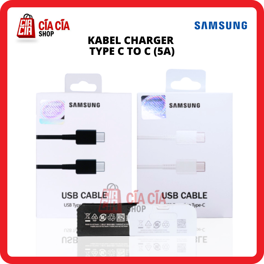 Kabel Charging Type C to Type C 5A 45W Super Fast Charging Data Cable Samsung S21 S22 Plus Ultra Note 20 21 22 Ultra