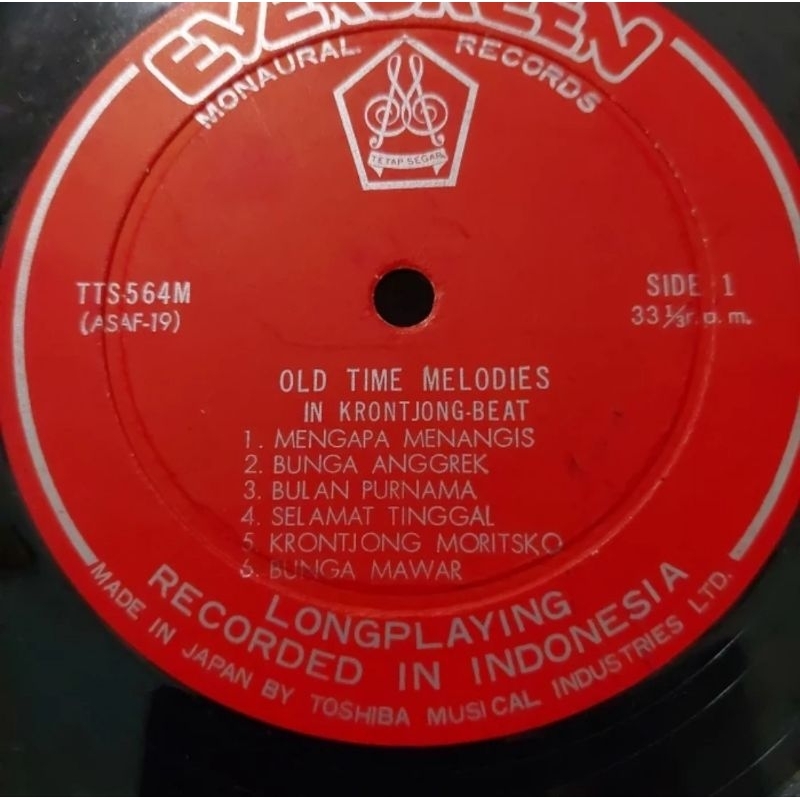 Vinyl Piringan Hitam 12 inc Kerontjong Beat Old Time Melodies