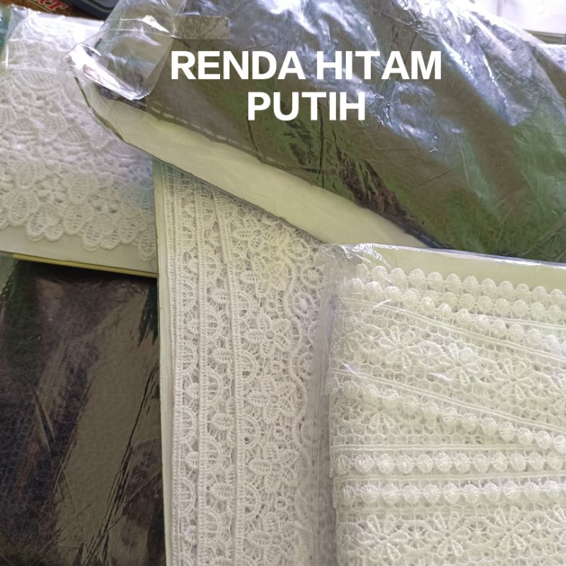 RENDA HITAM PUTIH / RENDA GIBIR HITAM PUTIH METERAN