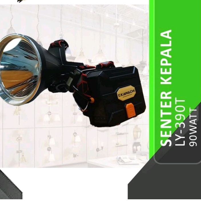 SENTER KEPALA 90WATT SUPER BRIGHT LED LY-390T KAWACHI