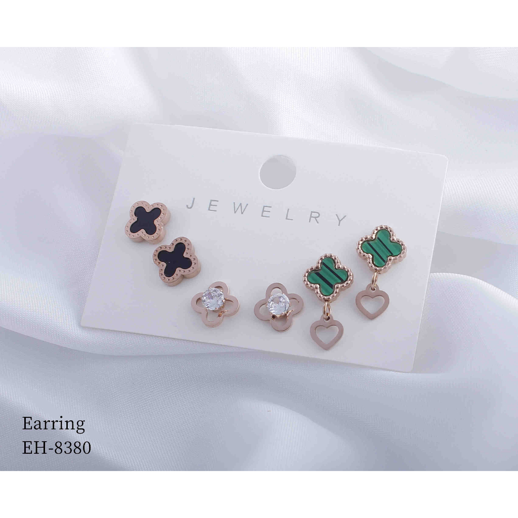 Set Perhiasan Titanium Gelang Dan Anting Warna Warni Cantik 8380/0235