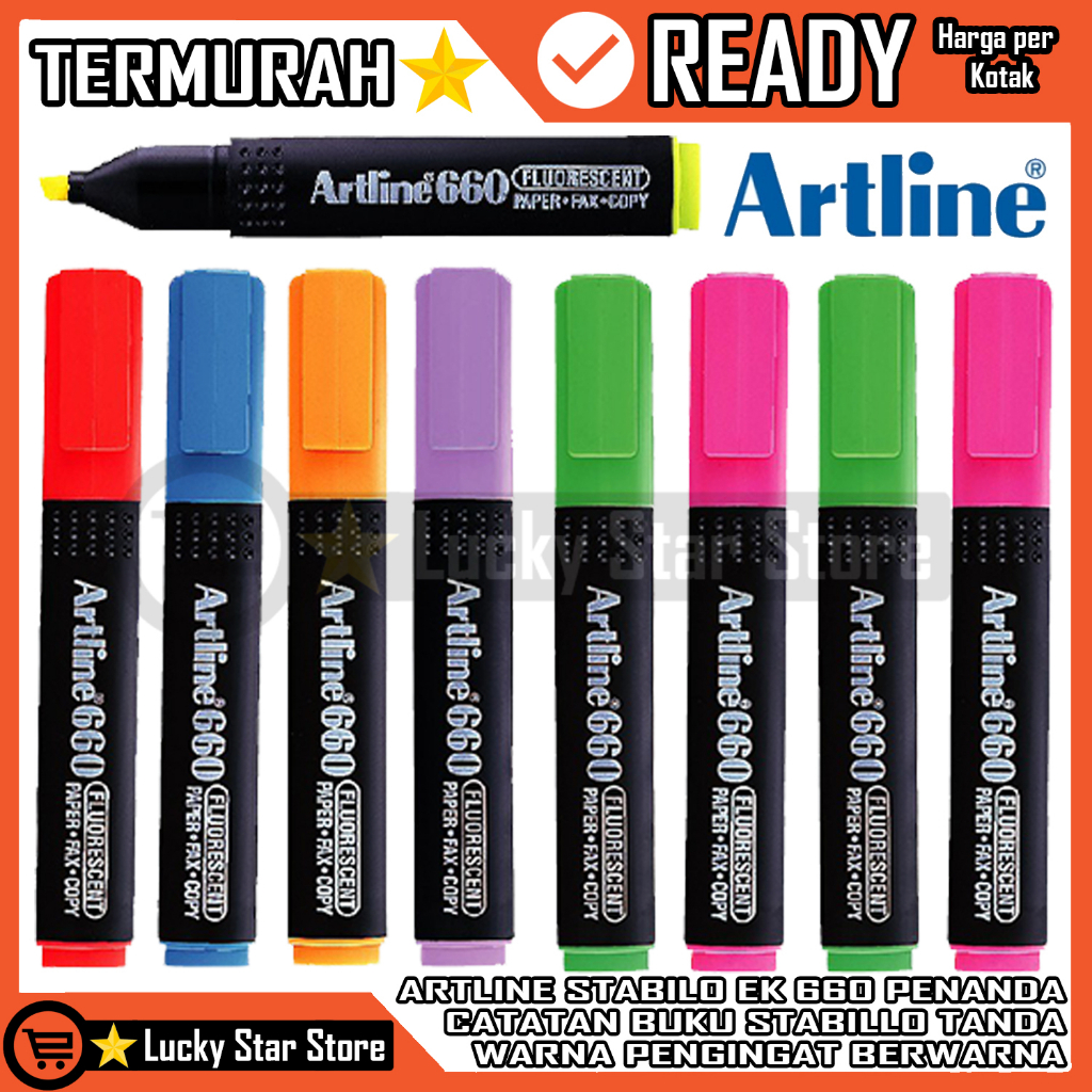 ARTLINE HIGHLIGHTER EK 660 PER KOTAK PENANDA TULISAN STABILO SPOTLIGHTER STABILLO BERWARNA PASTEL CO