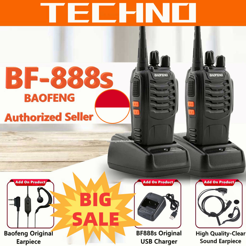 (COD) 🇲🇾 ORIGINAL ✅BaoFeng BF-888S Walkie Talkie 5WB BF-888S 1Pair Outdoor Walkie Talkie 16 Channel