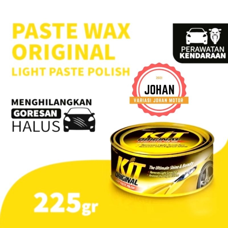 Kit poles mobil kaleng kuning 225gr kit light paste original penghilang goresan halus penggilap mobi