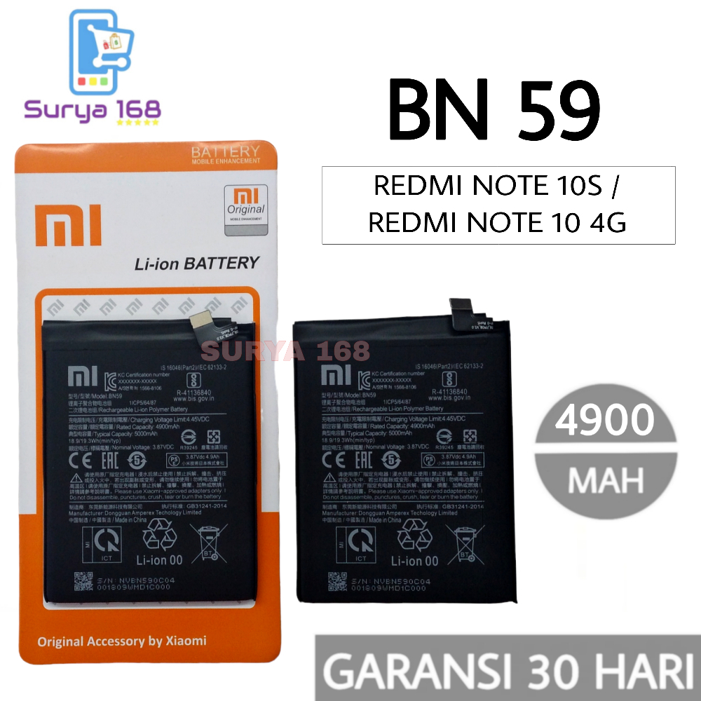 BATTERY BATERAI BATTERE BATRE REDMI NOTE 10S / REDMI NOTE 10 4G BN59 / BN-59