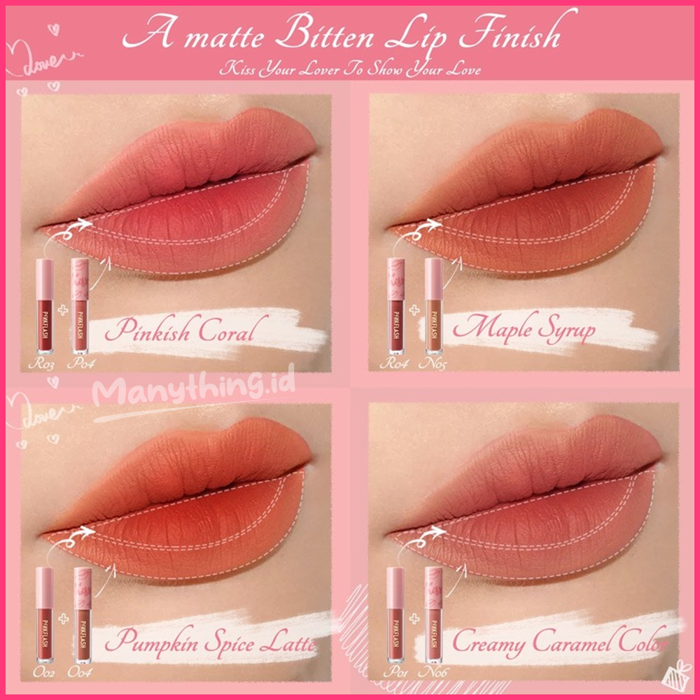 [BPOM] PINKFLASH Matte Lipstik Lembut Tahan Lama Pelembab Pigmentasi Tinggi 21Colors