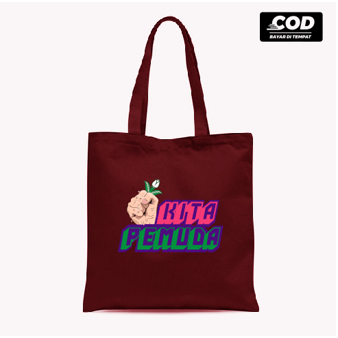 Tas Bahu ToteBag Logo Pemuda Muhammadiyah Drill Premium Resleting Tali Kain 30 x 40 cm