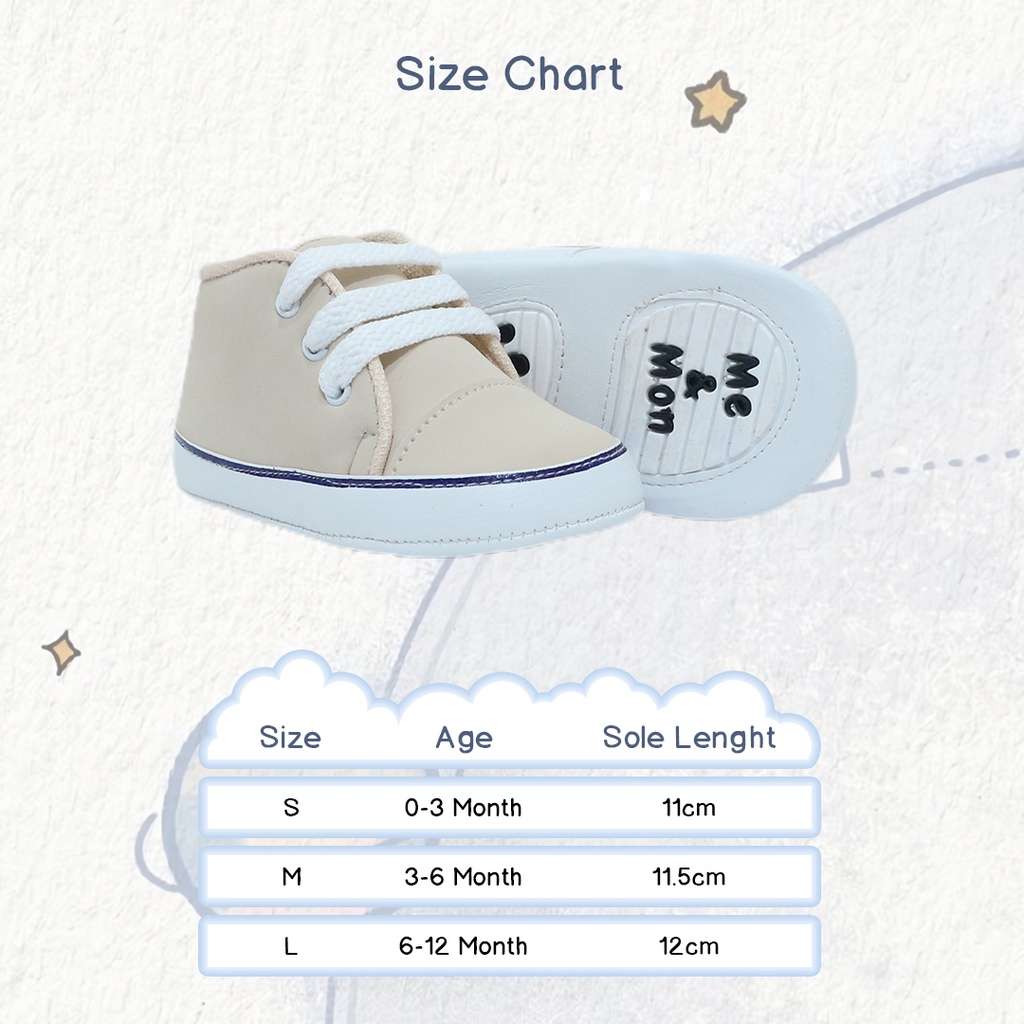 Me and Mon Baby Shoes Nicolo Series In Cream Sepatu Bayi 0-12 Bulan