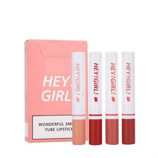 LIPSTICK VIRAL MATTE TAHAN LAMA DAN WATERPROOF 1box isi 4 warna/HENGFANG LIPSTIK HEY GIRL KOREA MATTE 4 WARNA