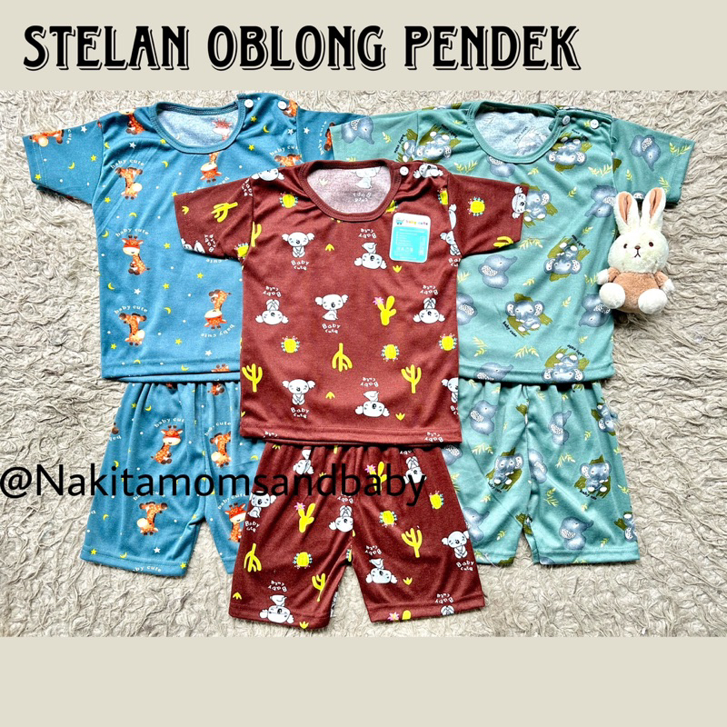Stelan oblong Panjang Pendek baju celana bayi 1-3 Tahun SNI Baby Cute 3 stel promo 8.8