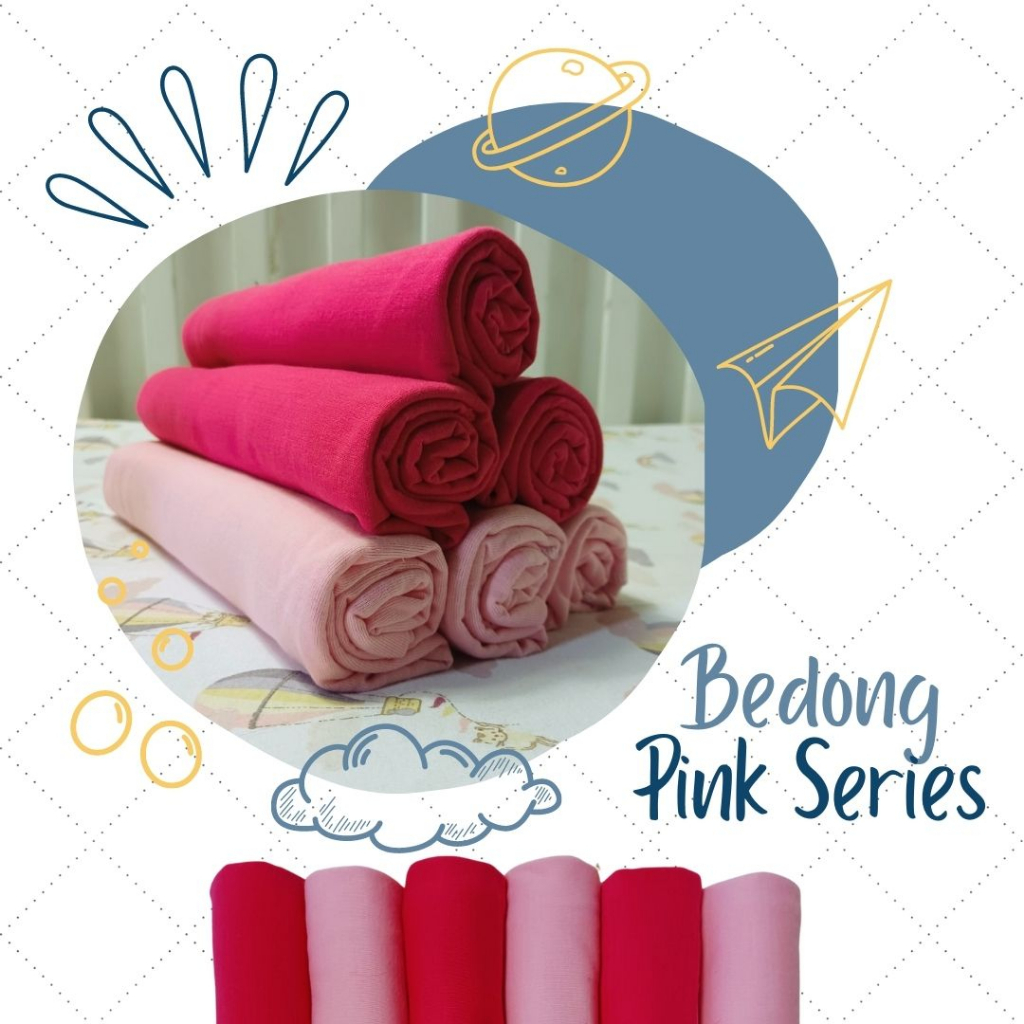 PROMO! BEDONG PINK SERIES Akachan Baby Swaddle Pink Bedong Bayi Fanta Fuchsia Jambon ping bahan kain kaos