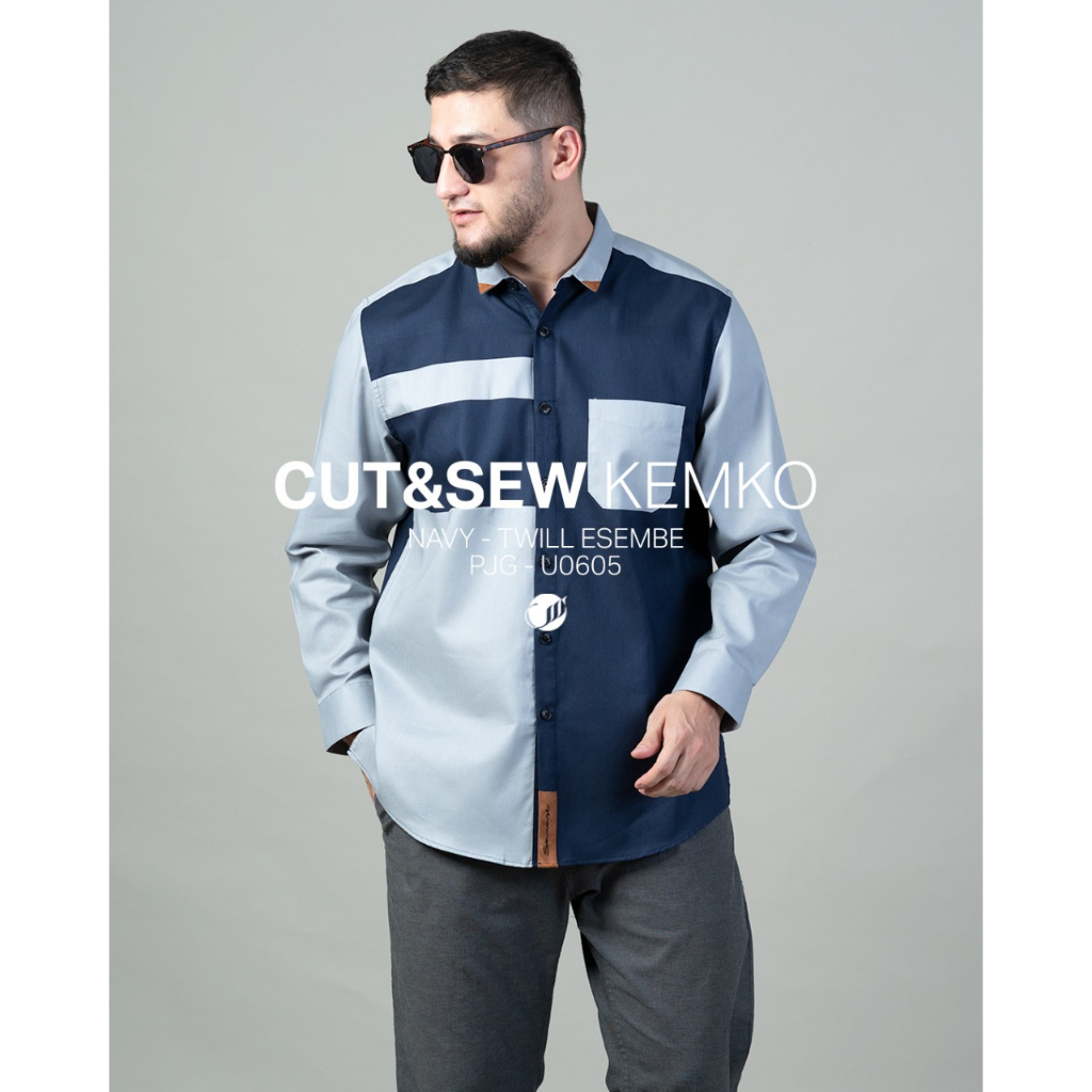 SAMASE KEMKO CUT & SEW U060 Pakaian Muslim Pria Dewasa Lengan Panjang Samase Official Clothes Navy