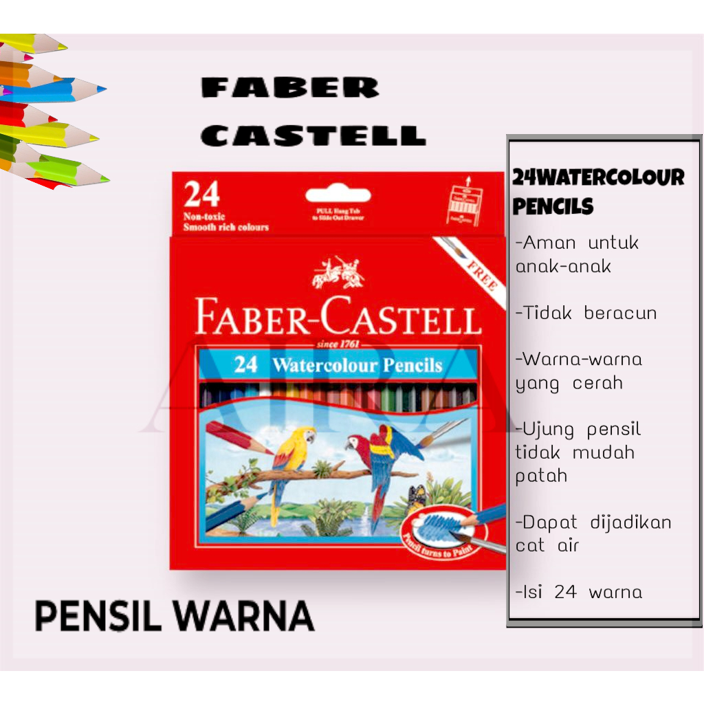 

PENSIL WARNA WATERCOLOUR FABER CASTELL 24 WARNA