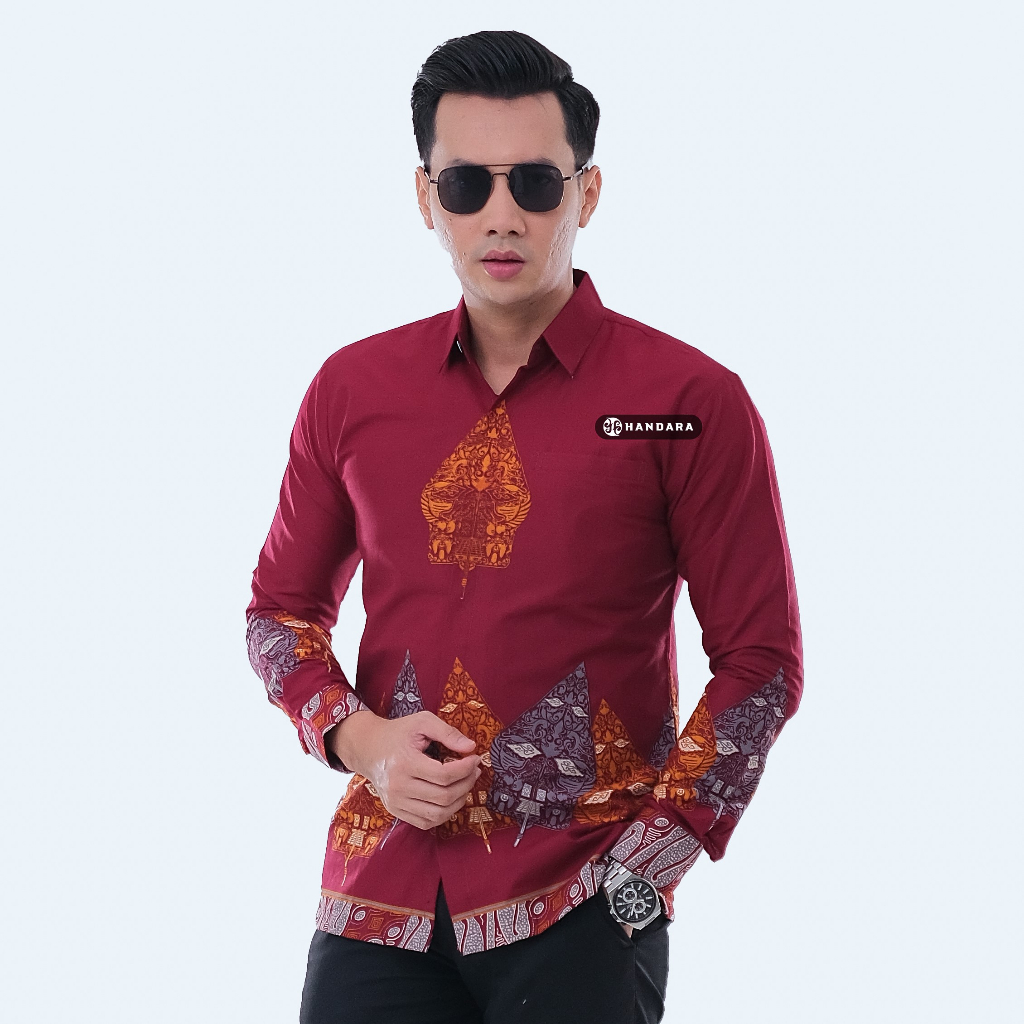 Handara Batik Pria Giriandra Merah Magenta HB-185