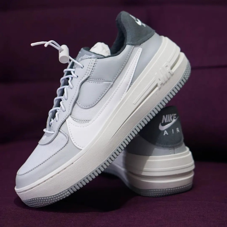 ORIGINAL Nike Air Force 1 Platform Grey White Sepatu Wanita BNIB