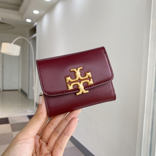 [Instant/Same Day] 8860  TORY BURCH new black short wallet gold double T logo card bag qianbao