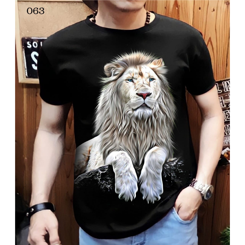 Kaos distro pria gambar Singa gold / Kaos Macan Full print