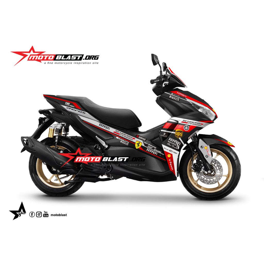 Decal stiker New Aerox Black Ferrari fullbody Motoblast
