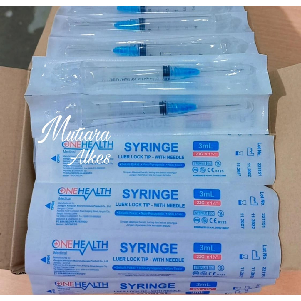 Eceran 5pcs - Syr 3CC / Spuit 3ml ONEMED ONEHEALTH