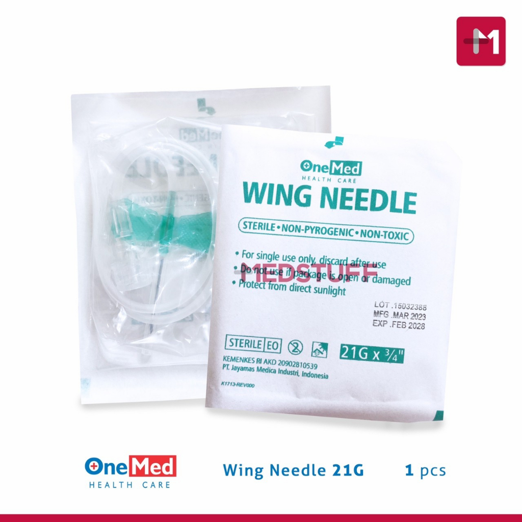 Needle Wing 21G Onemed Wing Needle 21G Onemed Wing Needle Onemed 21G Jarum Infus