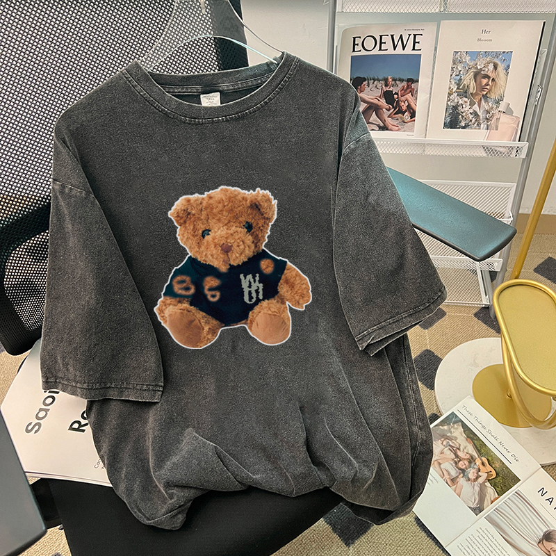 T shirt Hitam washed baju wanita kaos oversize atasan wanita t-shirt pria lengan pendek kaos pakaian