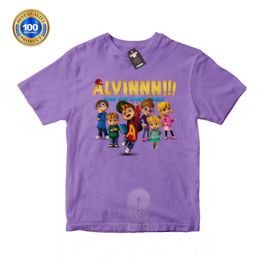 (FREE NAMA) BAJU KAOS ATASAN ANAK MOTIF KARAKTER KARTUN ALVIN AND THE CHIPMUNK UNISEX