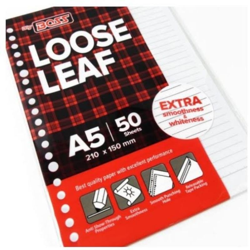 

[ 50 LEMBAR ] LOOSE LEAF BIG BOSS A5 ISI 50 BERGARIS / ISI BINDER A5 BIG BOSS GRID