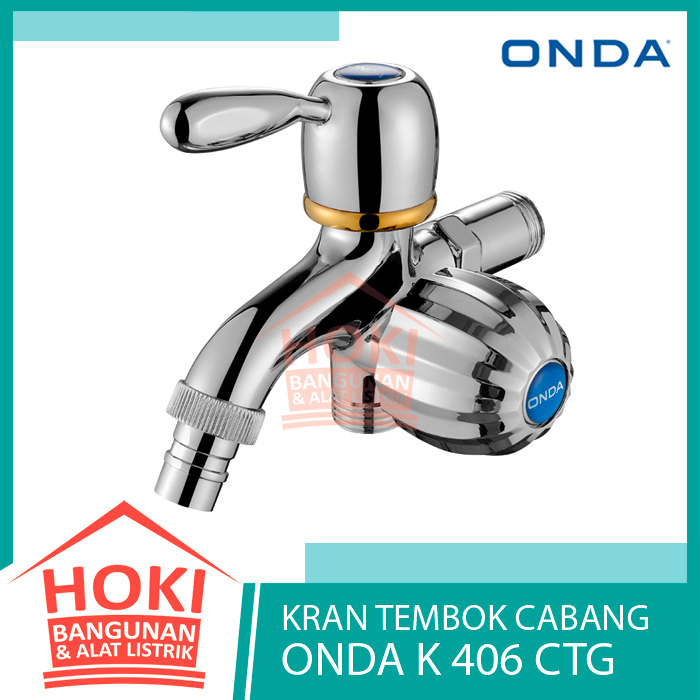 KRAN CABANG ONDA K 406 CTG 1/2" - Keran Air 2 Dobel Toilet WC Jet Shower Bak Kamar Mandi Double