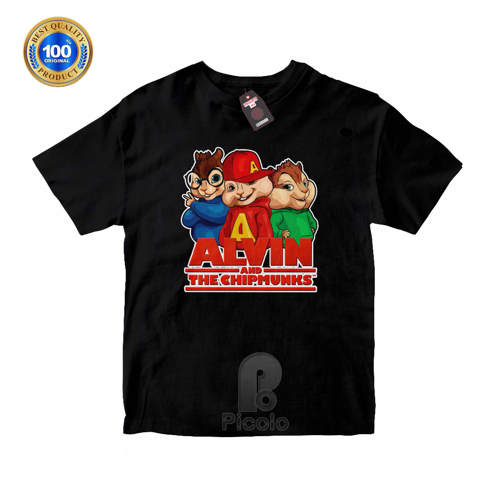 (FREE NAMA) BAJU KAOS ATASAN ANAK MOTIF KARAKTER KARTUN ALVIN AND THE CHIPMUNK UNISEX