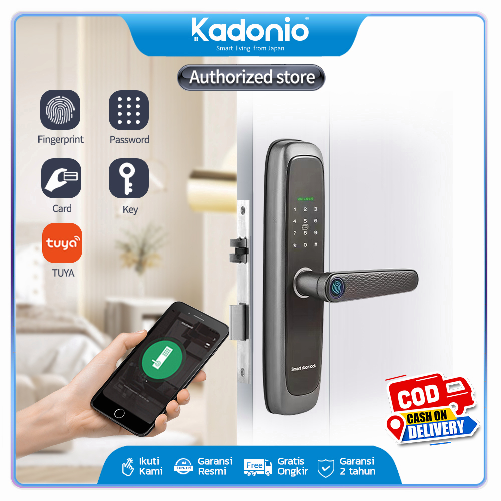 Kadonio kunci pintu elektrik Kunci Pintu handle kunci pintu Sidik Jari Password kunci pintar Kontrol App smart door lock