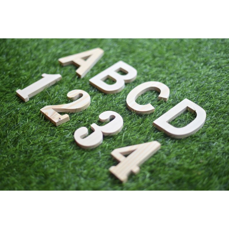 huruf angka kayu jati belanda 10cm