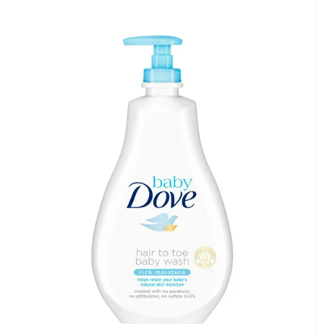 ☘️Yuri Kosmetik☘️ Baby Dove Hair To Toe Baby Wash Sensitive Moisture Pump 591ml