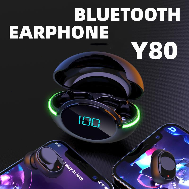 Bluetooth Gaming Earbuds TWS Wireless Earphone Dolby Sound Noise-cancelling e-sports Headphones Headset low delay Intelligent Digital Display Breathing Lamp Waterproof Upgraded Bluetooth - Y80,Y90(COD)