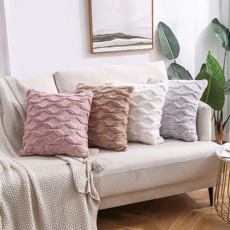 Nordic Pillow Cushion Cover / Sarung Bantal Sofa Kursi Tebal Premium Bludru Bulu Halus 2 Sisi