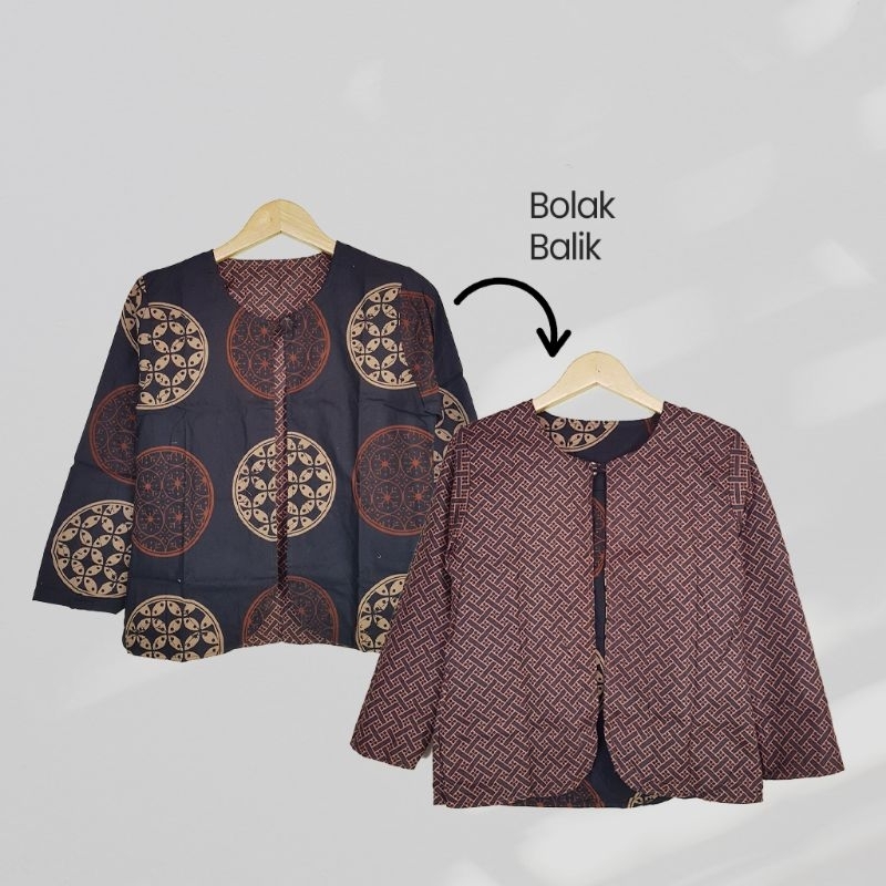 Bolero Batik Sogan Kerah - Naira Batik